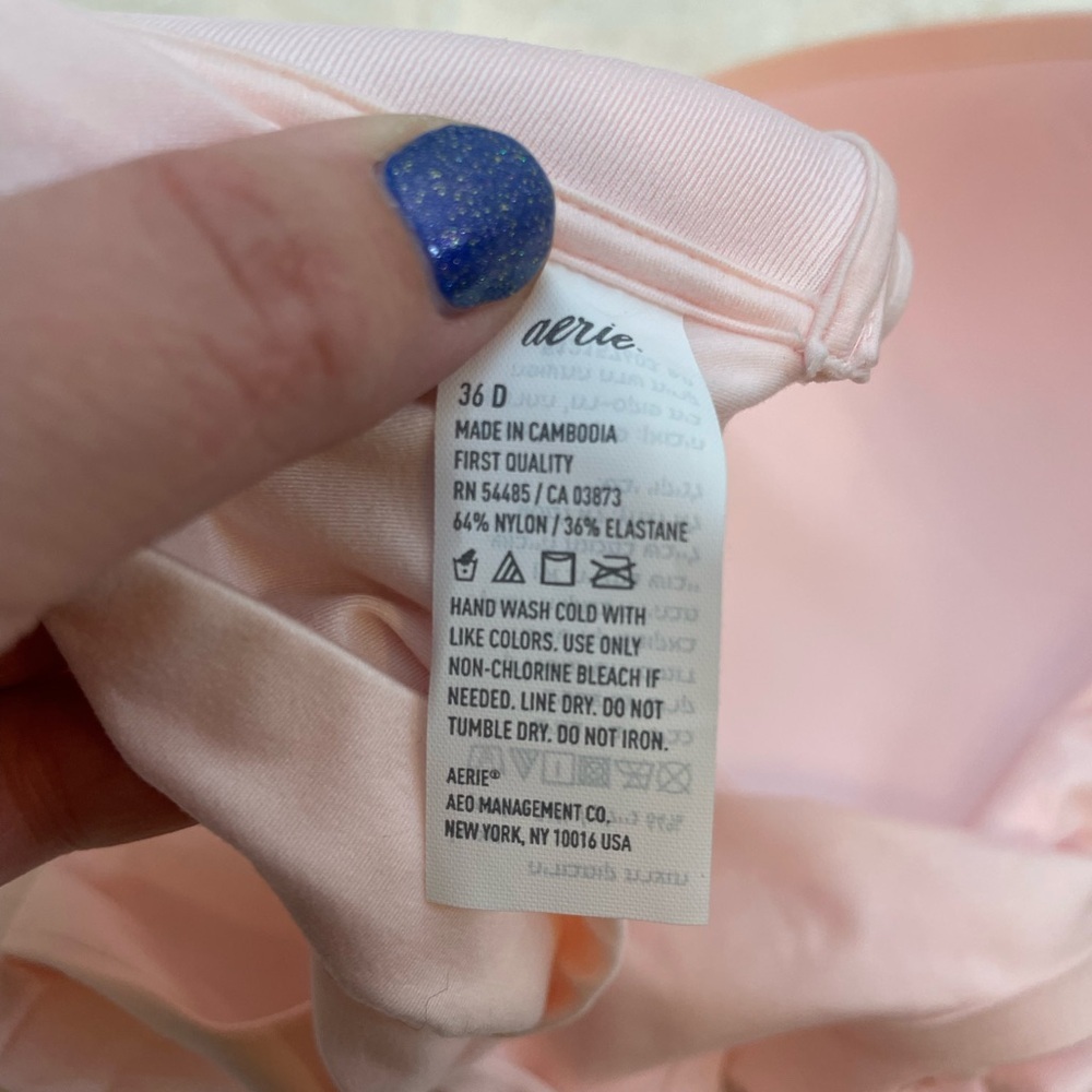 Aerie Light Ballet Pink Lined Bra 36D NWT - Picture 4 of 4